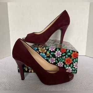 Andrew Geller Red Velvet Heels with Stiletto